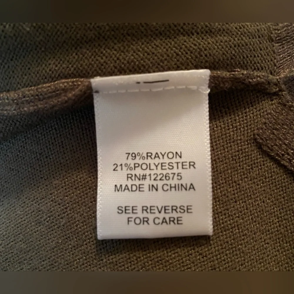 NWOT | Lety & Me | Adelie Hooded Rib Sleeve Cardigan | Medium | Olive Green - Picture 10 of 11